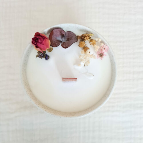 Bougie fleurs séchées