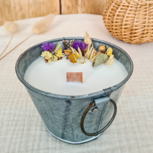 Bougie fleurs séchées “Léonie”