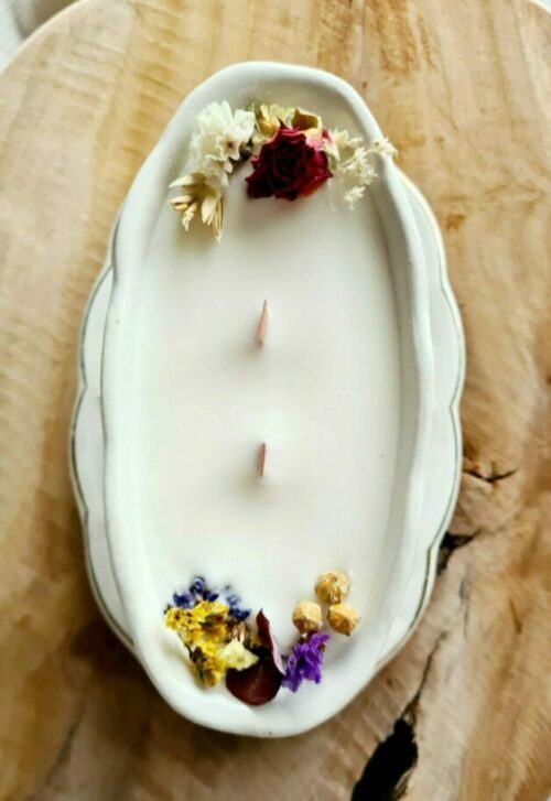 Bougie fleurs séchées "Henriette" – Image 2