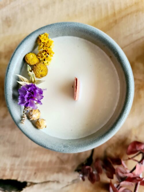 Bougie fleurs séchées "Marine" – Image 2