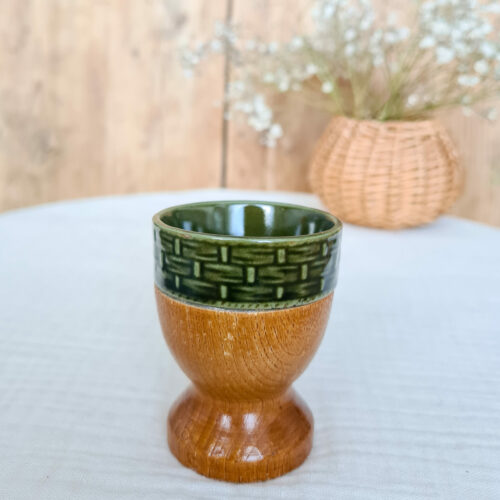 Ensemble de 5 coquetiers bois et céramique