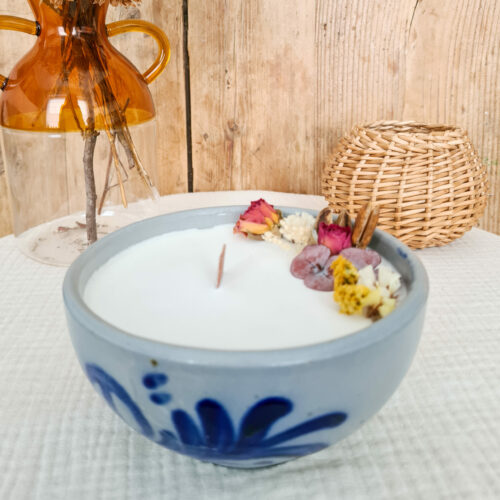 Bougie fleurs séchées “Adèle”