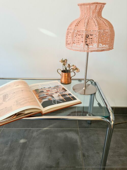 Table basse en verre et chrome