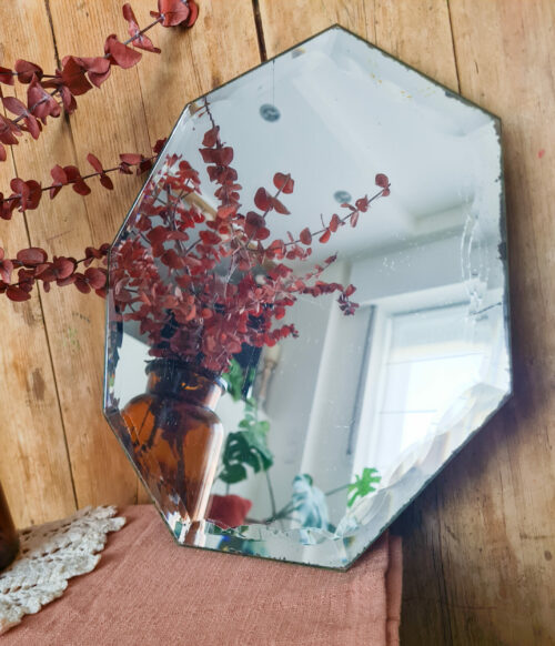 Miroir ancien octogonal biseauté – Image 2