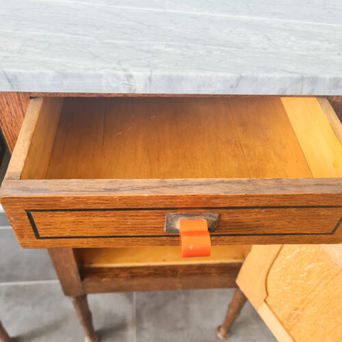 Paire tables de chevet rétro marbre gris – Image 7