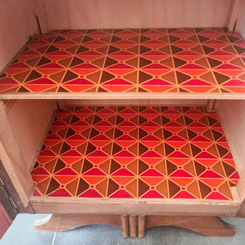 Paire tables de chevet retro marbre et bois – Image 5